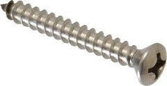 Value Collection - #12 Oval Head Phillips Sheet Metal Screw - Stainless Steel, 1-3/4" OAL, Grade 18-8 - Industrial Tool & Supply