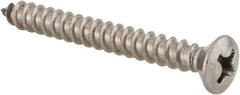 Value Collection - #12 Oval Head Phillips Sheet Metal Screw - Stainless Steel, 2" OAL, Grade 18-8 - Industrial Tool & Supply