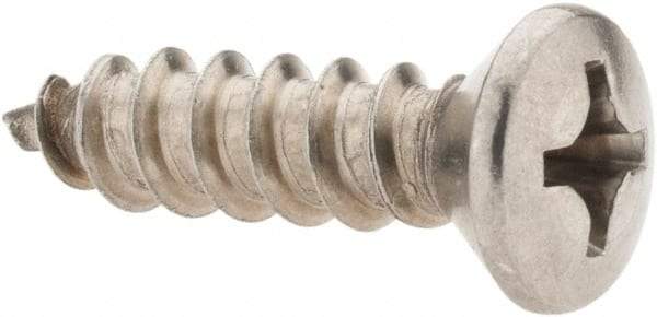 Value Collection - #14 Oval Head Phillips Sheet Metal Screw - Stainless Steel, 1" OAL, Grade 18-8 - Industrial Tool & Supply