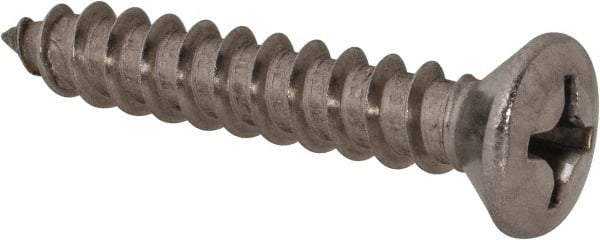 Value Collection - #14 Oval Head Phillips Sheet Metal Screw - Stainless Steel, 1-1/2" OAL, Grade 18-8 - Industrial Tool & Supply
