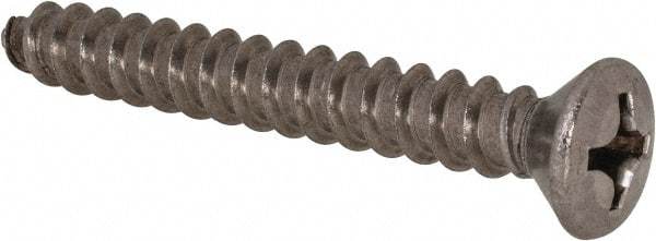 Value Collection - #14 Oval Head Phillips Sheet Metal Screw - Stainless Steel, 2" OAL, Grade 18-8 - Industrial Tool & Supply