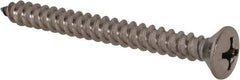 Value Collection - #14 Oval Head Phillips Sheet Metal Screw - Stainless Steel, 2-1/2" OAL, Grade 18-8 - Industrial Tool & Supply