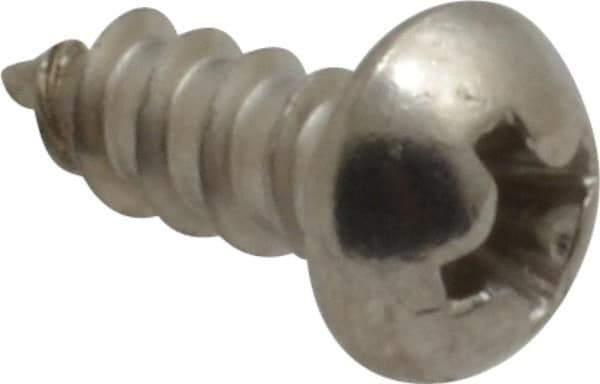 Value Collection - #6 Round Head Phillips Sheet Metal Screw - Stainless Steel, 3/8" Length Under Head, Grade 18-8 - Industrial Tool & Supply