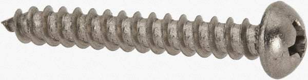 Value Collection - #6 Round Head Phillips Sheet Metal Screw - Stainless Steel, 1" Length Under Head, Grade 18-8 - Industrial Tool & Supply