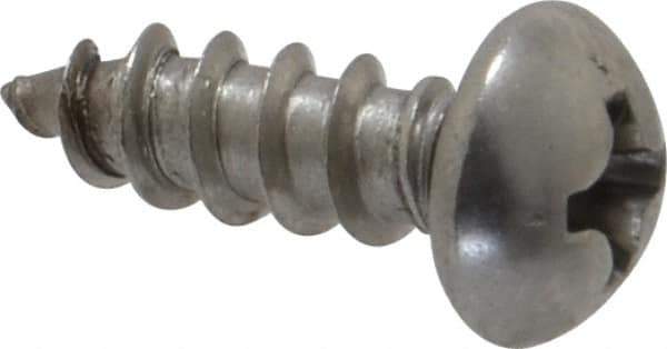 Value Collection - #8 Round Head Phillips Sheet Metal Screw - Stainless Steel, 1/2" Length Under Head, Grade 18-8 - Industrial Tool & Supply