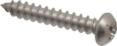 Value Collection - #8 Round Head Phillips Sheet Metal Screw - Stainless Steel, 1" Length Under Head, Grade 18-8 - Industrial Tool & Supply