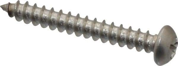 Value Collection - #8 Round Head Phillips Sheet Metal Screw - Stainless Steel, 1-1/4" Length Under Head, Grade 18-8 - Industrial Tool & Supply