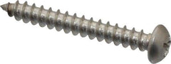 Value Collection - #8 Round Head Phillips Sheet Metal Screw - Stainless Steel, 1-1/4" Length Under Head, Grade 18-8 - Industrial Tool & Supply