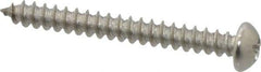 Value Collection - #8 Round Head Phillips Sheet Metal Screw - Stainless Steel, 1-1/2" Length Under Head, Grade 18-8 - Industrial Tool & Supply
