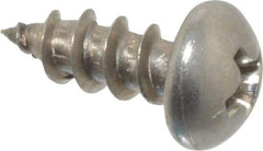 Value Collection - #10 Round Head Phillips Sheet Metal Screw - Stainless Steel, 1/2" Length Under Head, Grade 18-8 - Industrial Tool & Supply
