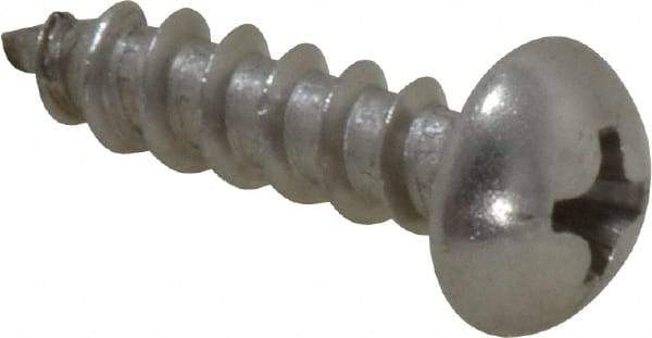 Value Collection - #10 Round Head Phillips Sheet Metal Screw - Stainless Steel, 3/4" Length Under Head, Grade 18-8 - Industrial Tool & Supply