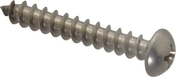 Value Collection - #10 Round Head Phillips Sheet Metal Screw - Stainless Steel, 1-1/4" Length Under Head, Grade 18-8 - Industrial Tool & Supply