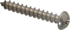 Value Collection - #10 Round Head Phillips Sheet Metal Screw - Stainless Steel, 1-1/4" Length Under Head, Grade 18-8 - Industrial Tool & Supply