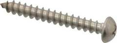 Value Collection - #10 Round Head Phillips Sheet Metal Screw - Stainless Steel, 1-1/2" Length Under Head, Grade 18-8 - Industrial Tool & Supply