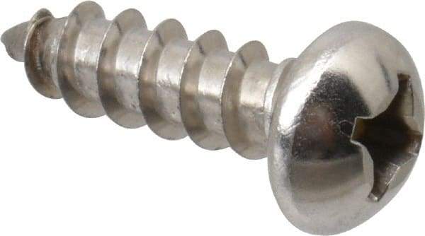 Value Collection - #12 Round Head Phillips Sheet Metal Screw - Stainless Steel, 3/4" Length Under Head, Grade 18-8 - Industrial Tool & Supply