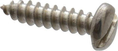 Value Collection - #4 Pan Head Slotted Sheet Metal Screw - Stainless Steel, 1/2" Length Under Head, Grade 18-8 - Industrial Tool & Supply