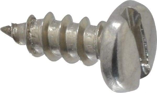 Value Collection - #6 Pan Head Slotted Sheet Metal Screw - Stainless Steel, 3/8" Length Under Head, Grade 18-8 - Industrial Tool & Supply
