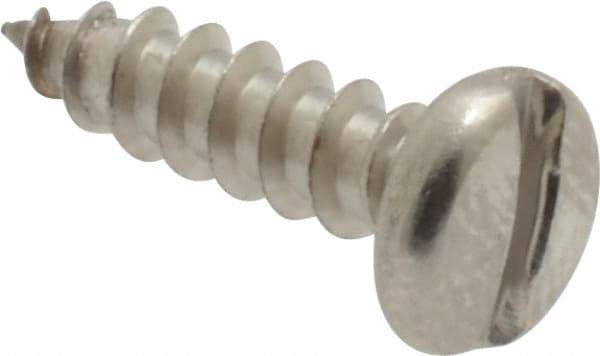 Value Collection - #6 Pan Head Slotted Sheet Metal Screw - Stainless Steel, 1/2" Length Under Head, Grade 18-8 - Industrial Tool & Supply