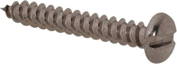 Value Collection - #6 Pan Head Slotted Sheet Metal Screw - Stainless Steel, 1" Length Under Head, Grade 18-8 - Industrial Tool & Supply