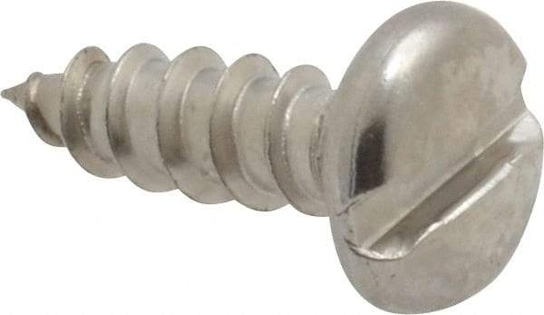 Value Collection - #8 Pan Head Slotted Sheet Metal Screw - Stainless Steel, 1/2" Length Under Head, Grade 18-8 - Industrial Tool & Supply