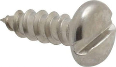 Value Collection - #8 Pan Head Slotted Sheet Metal Screw - Stainless Steel, 1/2" Length Under Head, Grade 18-8 - Industrial Tool & Supply