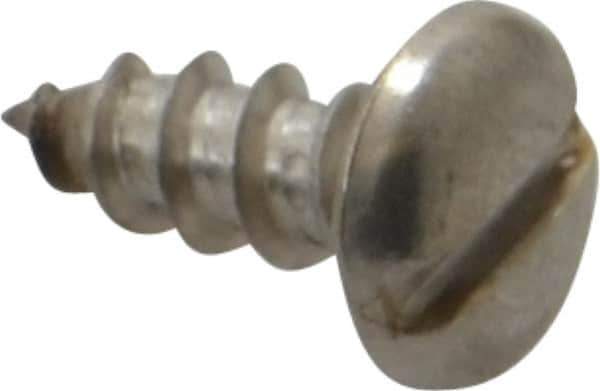 Value Collection - #10 Pan Head Slotted Sheet Metal Screw - Stainless Steel, 1/2" Length Under Head, Grade 18-8 - Industrial Tool & Supply