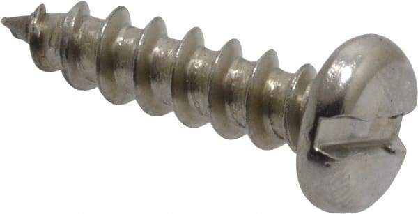 Value Collection - #10 Pan Head Slotted Sheet Metal Screw - Stainless Steel, 3/4" Length Under Head, Grade 18-8 - Industrial Tool & Supply