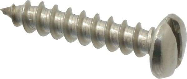 Value Collection - #10 Pan Head Slotted Sheet Metal Screw - Stainless Steel, 1" Length Under Head, Grade 18-8 - Industrial Tool & Supply