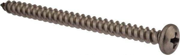 Value Collection - #10 Pan Head Phillips Sheet Metal Screw - Stainless Steel, 2-1/2" Length Under Head, Grade 18-8 - Industrial Tool & Supply