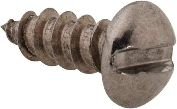 Value Collection - #6 Round Head Slotted Sheet Metal Screw - Stainless Steel, 3/8" Length Under Head, Grade 18-8 - Industrial Tool & Supply