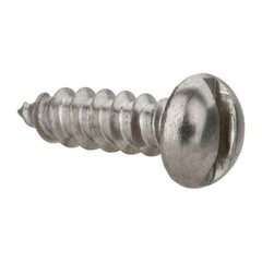 Value Collection - #6 Round Head Slotted Sheet Metal Screw - Stainless Steel, 1/2" Length Under Head, Grade 18-8 - Industrial Tool & Supply