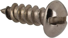 Value Collection - #8 Round Head Slotted Sheet Metal Screw - Stainless Steel, 1/2" Length Under Head, Grade 18-8 - Industrial Tool & Supply