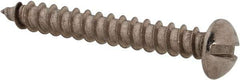 Value Collection - #8 Round Head Slotted Sheet Metal Screw - Stainless Steel, 1-1/4" Length Under Head, Grade 18-8 - Industrial Tool & Supply