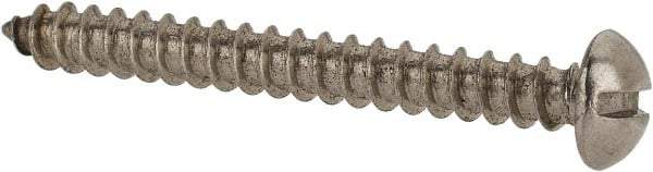 Value Collection - #8 Round Head Slotted Sheet Metal Screw - Stainless Steel, 1-1/2" Length Under Head, Grade 18-8 - Industrial Tool & Supply