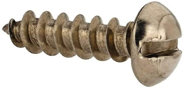 Value Collection - #10 Round Head Slotted Sheet Metal Screw - Stainless Steel, 3/4" Length Under Head, Grade 18-8 - Industrial Tool & Supply