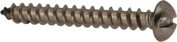 Value Collection - #10 Round Head Slotted Sheet Metal Screw - Stainless Steel, 1-1/2" Length Under Head, Grade 18-8 - Industrial Tool & Supply