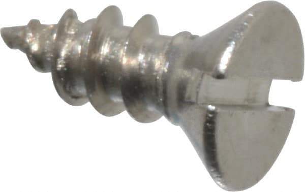 Value Collection - #2 Flat Head Slotted Sheet Metal Screw - Stainless Steel, 1/4" OAL, Grade 18-8 - Industrial Tool & Supply