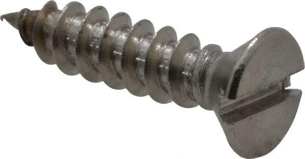 Value Collection - #4 Flat Head Slotted Sheet Metal Screw - Stainless Steel, 1/2" OAL, Grade 18-8 - Industrial Tool & Supply