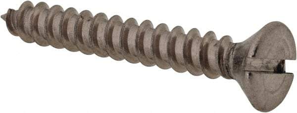 Value Collection - #6 Flat Head Slotted Sheet Metal Screw - Stainless Steel, 1" OAL, Grade 18-8 - Industrial Tool & Supply