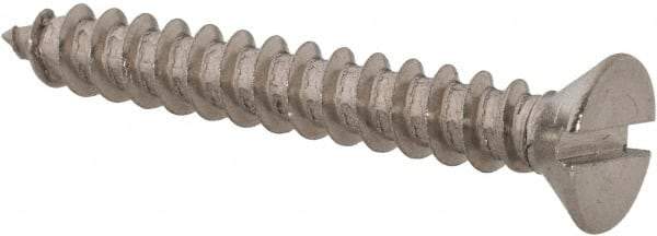 Value Collection - #8 Flat Head Slotted Sheet Metal Screw - Stainless Steel, 1-1/4" OAL, Grade 18-8 - Industrial Tool & Supply