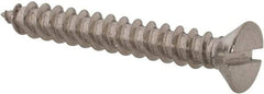 Value Collection - #8 Flat Head Slotted Sheet Metal Screw - Stainless Steel, 1-1/4" OAL, Grade 18-8 - Industrial Tool & Supply