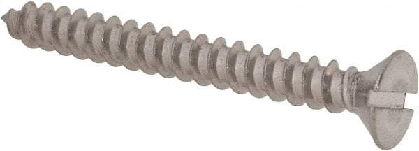Value Collection - #8 Flat Head Slotted Sheet Metal Screw - Stainless Steel, 1-1/2" OAL, Grade 18-8 - Industrial Tool & Supply