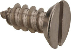 Value Collection - #10 Flat Head Slotted Sheet Metal Screw - Stainless Steel, 1/2" OAL, Grade 18-8 - Industrial Tool & Supply
