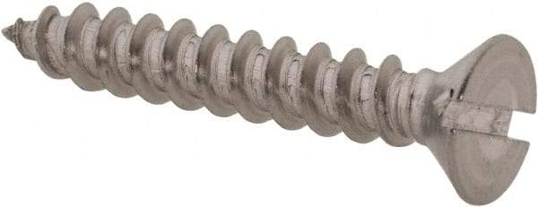 Value Collection - #10 Flat Head Slotted Sheet Metal Screw - Stainless Steel, 1-1/4" OAL, Grade 18-8 - Industrial Tool & Supply