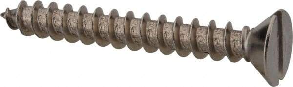 Value Collection - #10 Flat Head Slotted Sheet Metal Screw - Stainless Steel, 1-1/2" OAL, Grade 18-8 - Industrial Tool & Supply