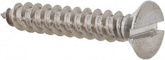 Value Collection - #14 Flat Head Slotted Sheet Metal Screw - Stainless Steel, 1-1/2" OAL, Grade 18-8 - Industrial Tool & Supply