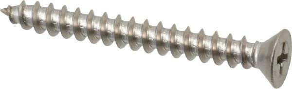 Value Collection - #10 Flat Head Phillips Sheet Metal Screw - Stainless Steel, 1-3/4" OAL, Grade 18-8 - Industrial Tool & Supply