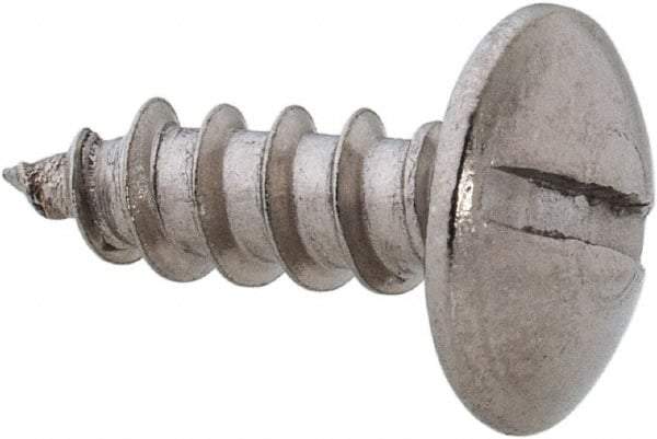Value Collection - #8 Truss Head Slotted Sheet Metal Screw - Stainless Steel, 1/2" Length Under Head, Grade 18-8 - Industrial Tool & Supply