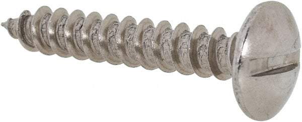 Value Collection - #8 Truss Head Slotted Sheet Metal Screw - Stainless Steel, 1" Length Under Head, Grade 18-8 - Industrial Tool & Supply