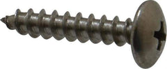 Value Collection - #10 Truss Head Slotted Sheet Metal Screw - Stainless Steel, 1" Length Under Head, Grade 18-8 - Industrial Tool & Supply